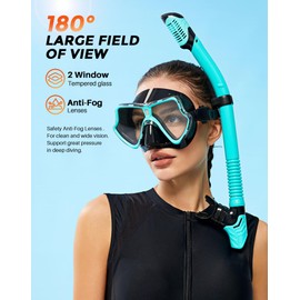 CoolystiaDrX Snorkeling Gear for Adults Dry Snorkel Set with Panoramic View Anti-Fog Scuba Diving Mask & Dry Snorkel for Snorkeling Swimming Travel Training Snorkel Kit Diving Packages