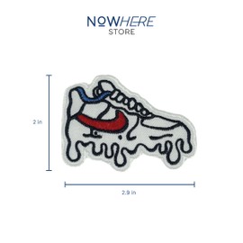 Generic NH Sneaker Iron On Patches - Embroidery Applique Patches for Decoration, 2.9x2 inches, White