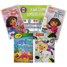 5 Children's Board Books Dora - Crayola - Fisher Price Preschool & Kindergarten