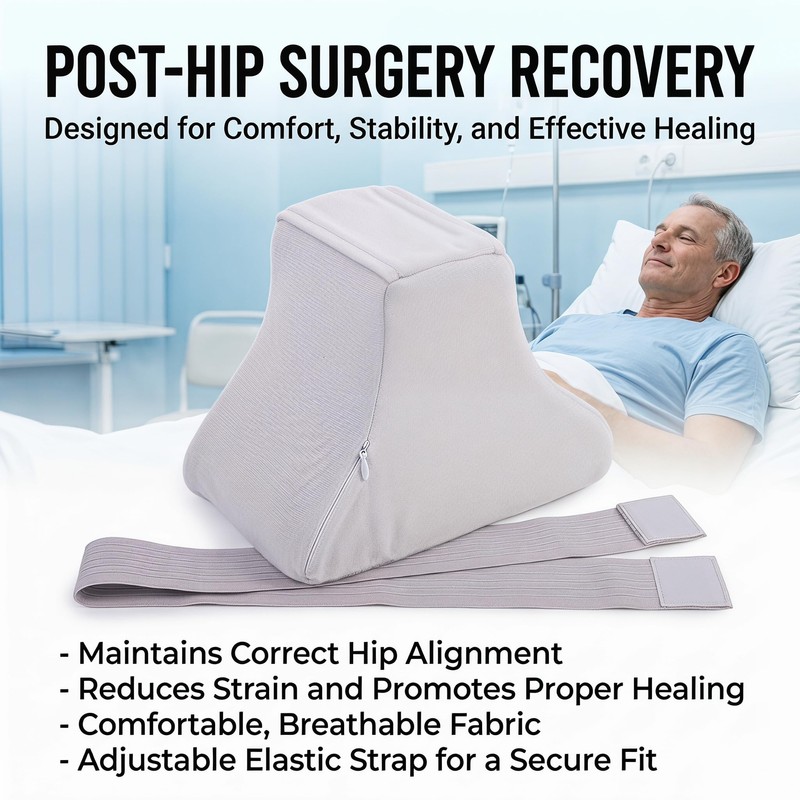 KUAZIDAR Hip Abduction Pillow with Strap, Hip Abductor Wedge Post-Surgery