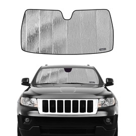 Pigenius Windshield Sunshade for 2011 2012 2013 Jeep Grand Cherokee Front Window Shade Without Rearview Mirror Mounted Camera - AstraGuard