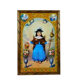 36" x24" Santo Niño De Atocha Imagen En Cuadro De Madera Rústica #18708 Hecho En Mexico