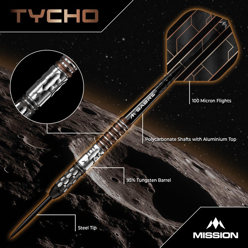 Mission Darts | Tycho | Steel Tip Darts | 90%