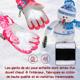 Fengzio Ski Gloves for Children, Men and Women, Waterproof and Windproof, Warm Winter Gloves, Sports Gloves, Snowboard Gloves for Outdoor Sports in Winter Cycling Gloves, Warm Gloves