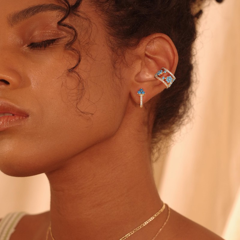Fettero Ear Cuff Earrings, Set of 2, 14K Gold Plated