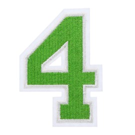 MECCANIXITY Iron on Number Patches, 3 Inch Number 4, Iron on Number Patches Large, Embroidered Numbers Patches Applique Patches Iron on for Clothes Hats, Green