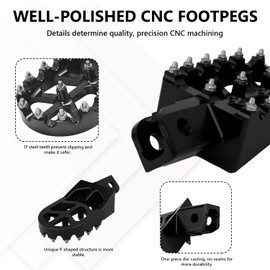 AnXin Foot Pegs Motorcycle Universal CNC Footpeg for CRF XR CR 50-125cc CT200U Mini Bike SSR Apollo RFZ TaoTao Lifan Kayo Coolster Pit Bike - Black