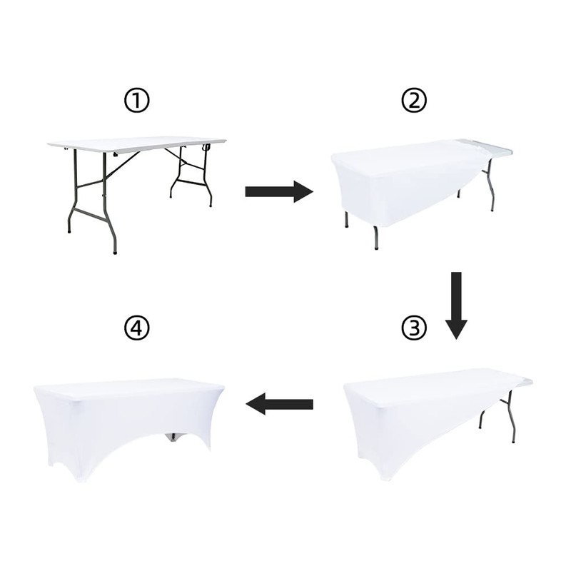 Kapwall 6 ft Elastane Tablecloth. [183 L x 75 W