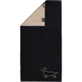 Cawö Home Hand Towels We Love Dogs Companion 6248 Black/Beige 93 Hand Towel 50 x 100 cm
