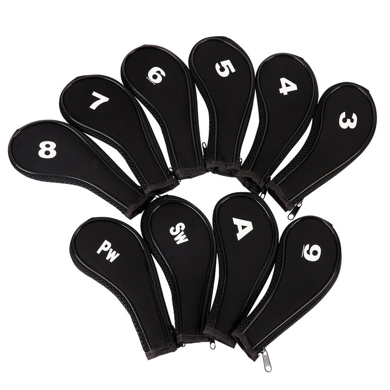 Golf Club Iron Head Covers 10 Piece Set Headcover Shaft