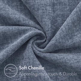 MIULEE Pack of 2 Couch Throw Pillow Covers 18x18 Inch Soft Dark Grey Blue Chenille Pillow Covers for Sofa Living Room Solid Dyed Pillow Cases