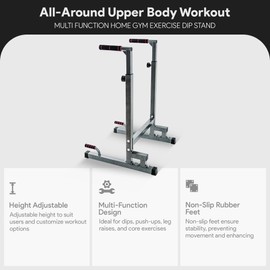 BalanceFrom Steel Adjustable Dip Bar Station, Calisthenics Home Gym Equipment