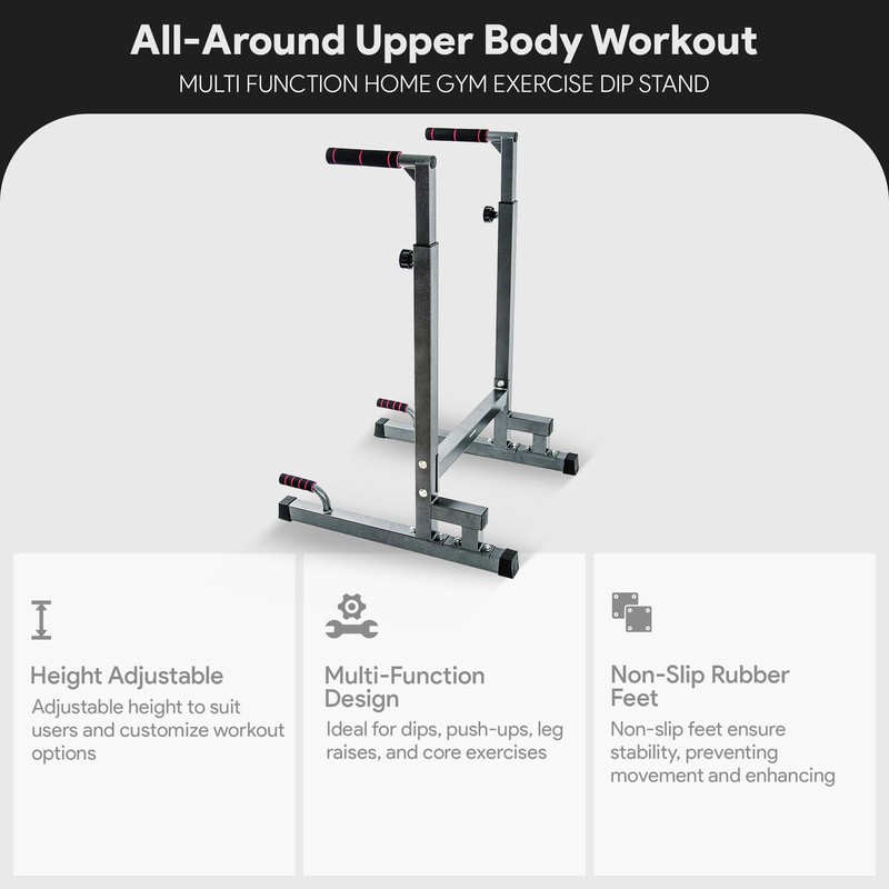 BalanceFrom Steel Adjustable Dip Bar Station, Calisthenics Home Gym Equipment