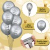 Happy Birthday Balloons for Men Boys, 18Pcs Black Gold Silver
