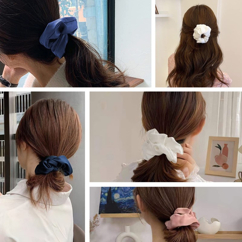 Coollooda Hair Accessories, Set of 4, Hair Elastic, Silk Scrunchie,