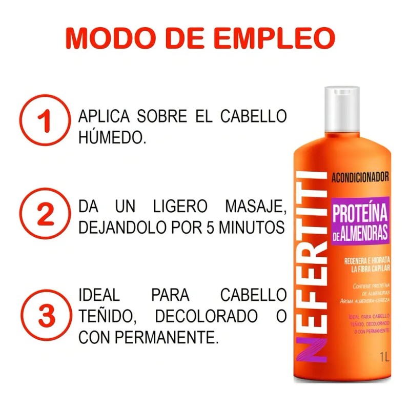 Acondicionador Para Cabello Aceite De Almendra 1lt Nefertiti