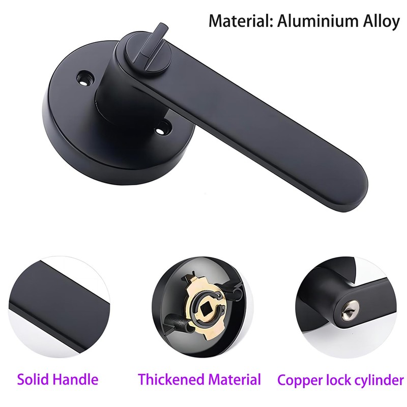 Qrity Door Lock Aluminium Alloy Handle Set Door Handle for