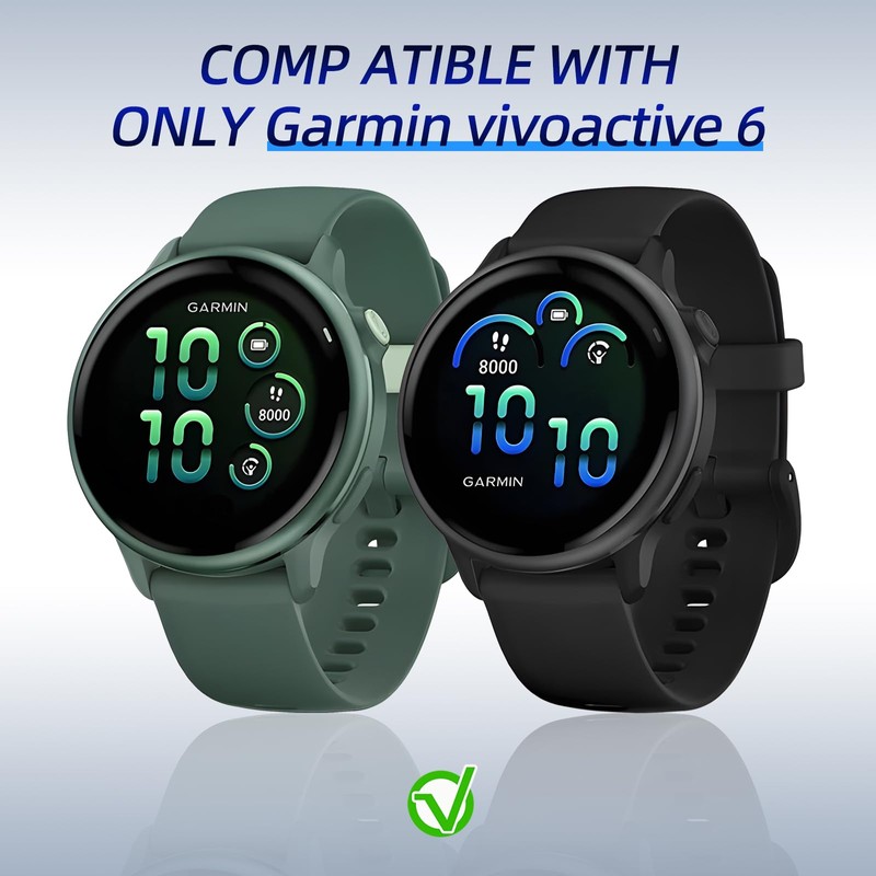 Kimiyaki 2 Pack for Garmin vivoactive 6 Screen Protector Case