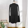 AOMEI Women's Stand Collar Pleated Cape Sleeve Loose Knee Length