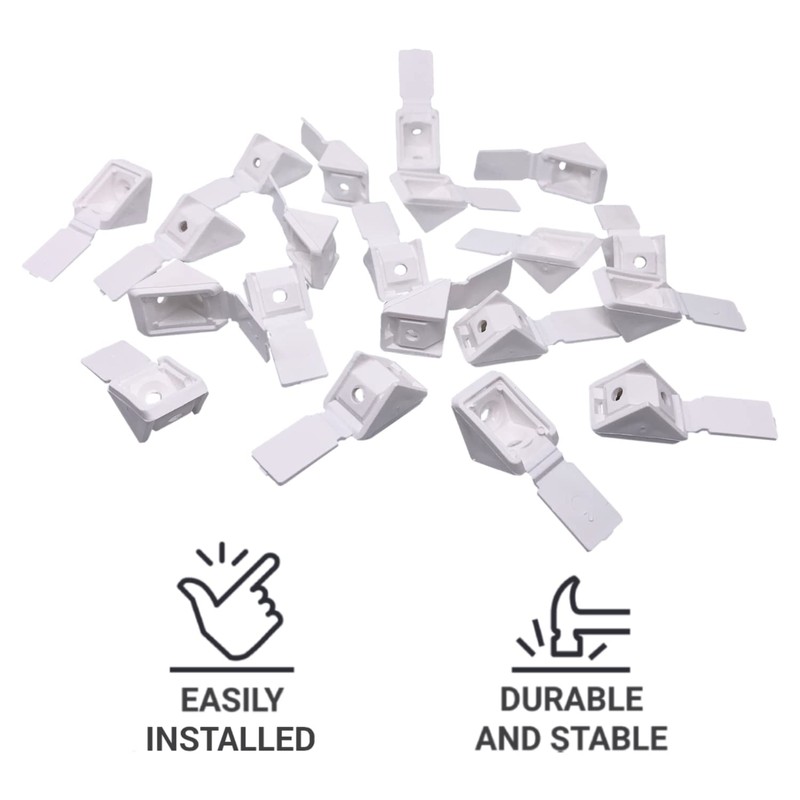 (Pack of 100) White Shelf Brackets Shelf Bracket 20 x