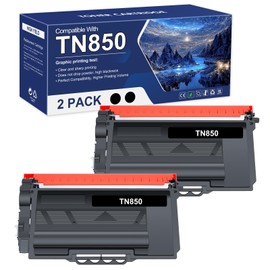 TN-850 TN850 TN820 High Yield Toner Cartridge Replacement for Brother TN850 TN-820/TN-850 TN 850 820 HL-L6200DW MFC-L5850DW MFC-L5700DW HL-L5200DW MFC-L5900DW Printer New Version 2-Pack