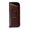 Calabria Slip-In Eye Glasses Case w/Plastic Pocket Clip Faux Leather