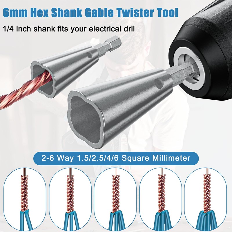 Wire Stripping and Wire Twister Tool for Drill - 3