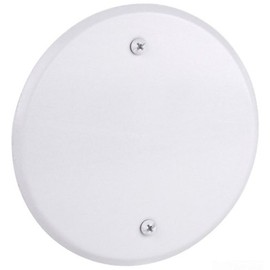 Red Dot CCRB Device Outlet Box Cover, Blank, Round, 5-Inch Diameter, White