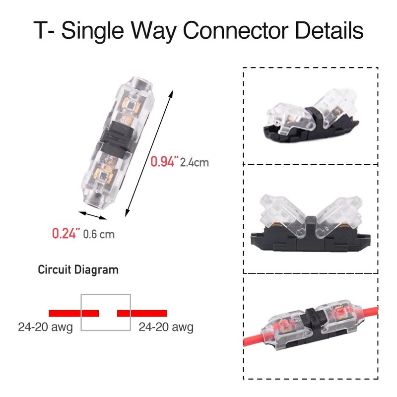 Low Voltage Wire Connectors, Solderless Wire Tap Connectors (2 Way