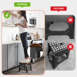 YINMIT Wooden Step Stool for Adults and Kids, Step Stool for High Bed with Non-Slip Feet, Using for Bedroom, Living Room and Kitchen, Hold Up to 500 lbs