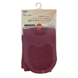 Angel Loose Opening Socks with Non-Slip 8.7 - 9.4 inches (22 - 24 cm), Rose