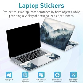 NXZGO 12.1 13 13.3 14 15.4 15.6 Inch Laptop Skin Decal, Laptop Skins Stickers Decals for Notebook PC, Universal Reusable Vinyl Laptop Cover Sticker, Waterproof Art Decal Protector I Misty Forest