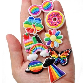 Papacharms Lot of Shoe Charms Random Different 30pcs PVC Mixed Vibrant Cool Cute Shapes for Shoe Decorations Party Gift