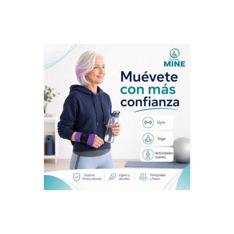 SEVEN MINE Férula de Muñeca Ajustable con 3 Barras de
