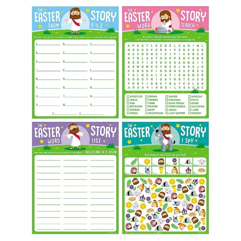 Fun Express Religious Easter Activity Sheets, Bulk 96 Pieces