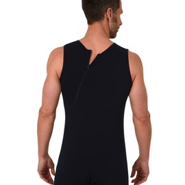 Normann Care Nursing Bodysuit Sleeveless Unisex Short Care Jumpsuit Sleeveless with Back Zip, navy