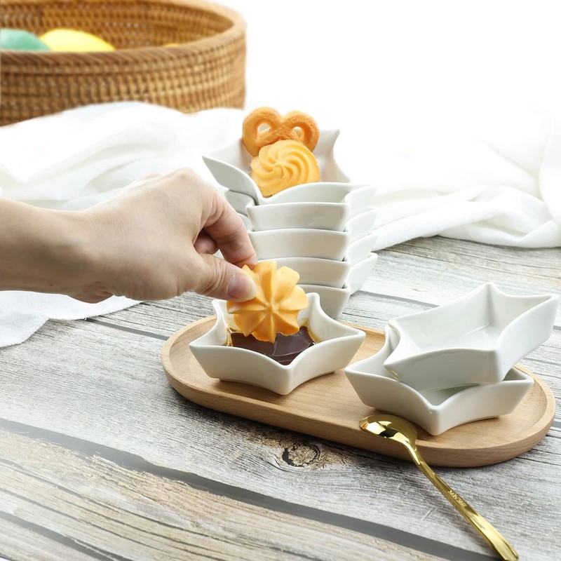 SOCOSY Star-shaped Multipurpose Ceramic Sauce Dish Seasoning Dishes Sushi Dipping