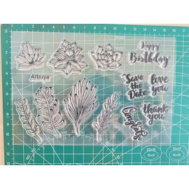 Arbuya Sellos decorativos transparentes para hacer tarjetas y álbumes de recortes