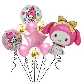 10Pcs Cute Anime Party Decoration Balloons,Aluminum Film Material Double Sided Balloons,Anime Theme Party Supplies,Kawaii Birthday Party Ballons (LD-01)