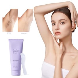 Crema depilatoria para mujeres, crema depilatoria sin dolor que elimina el vello de piernas, brazos, axilas, estómago y línea del bikini con espátula
