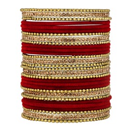 Aheli Ethnic Colorful Bangles Chudha Set Stone Studded Bangle Set Indian Wedding Wear Fashion Jewelry Gift for Women