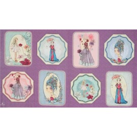 Quilting Treasures Mirabelle Midnight Garden Patches 23" Panel 100% Cotton Fabric by The Panel