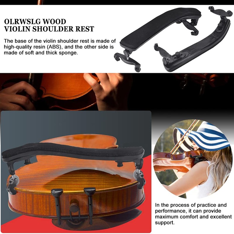 Collapsible Shoulder Rest for Violin 4/4-3/4 & Viola 13’’-14’’ with