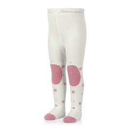 Sterntaler Crawling Tights Mouse - ABS Tights for Girls - Children's Tights with Non-Slip Nubs on Knee, Instep and Sole - Crawling Tights for Crawling Adventures, ecru