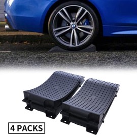 Homeon Wheels Tire Saver Ramps Anti-Slip Pads Design, Car Tire Wheel Ramps for Flat Spot and Flat Tire Prevention, Tire Savers for Storage, Carrying Bag, Easy to Store 4 Pack (WH-300) Black