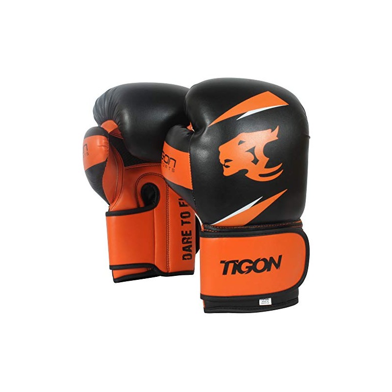 Tigon Boxing Gloves Leather Punch Bag Punching Boxing Gloves Black
