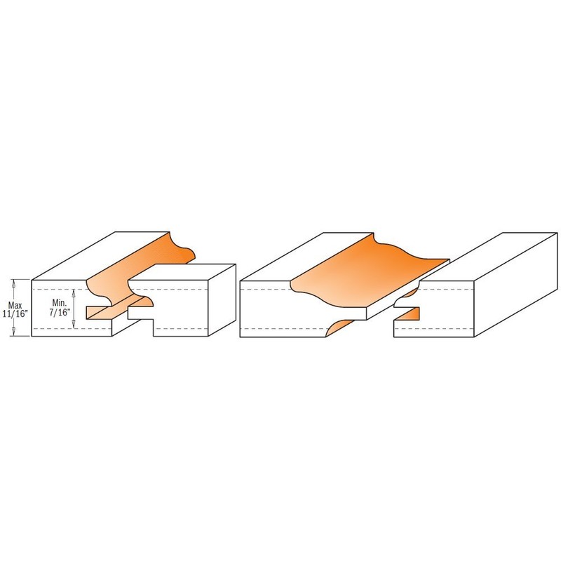 CMT 800.522.11 3 Piece Ogee Junior Raised Panel Set, 1/2-Inch