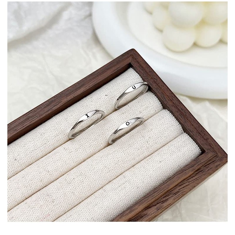 Thin Stacking Initial Rings for Women Stackable Plain Letter Ring