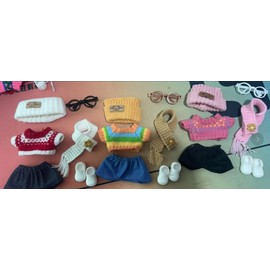 ebuddy 3 Sets Doll Clothes for 17cm Plush Dolls - Vibrant Sweater Set Colorful Outfits Fits 6.7 Inch Mini Dolls (No Doll)