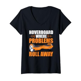 Womens Hoverboard Owner Roll One Wheel Hoverboard Hoverboarder V-Neck T-Shirt